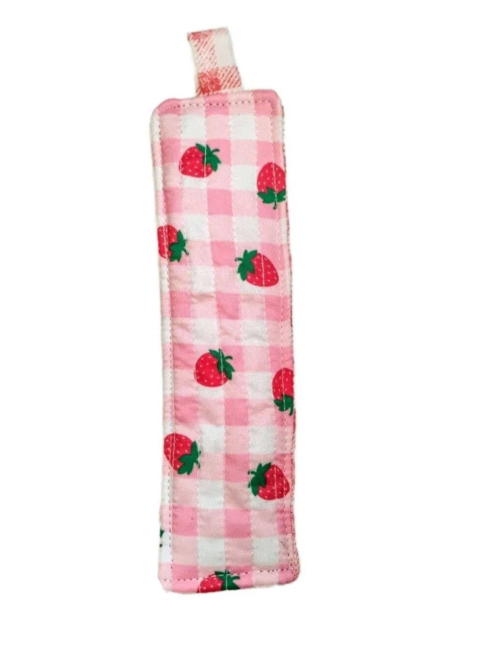 Handmade Quilted Strawberry Bookmark
